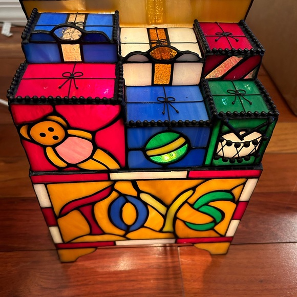 Special Times Genuine Stained Glass Lighted toy box Vintage working no box - Picture 14 of 15